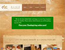 Tablet Screenshot of alicebakery.com